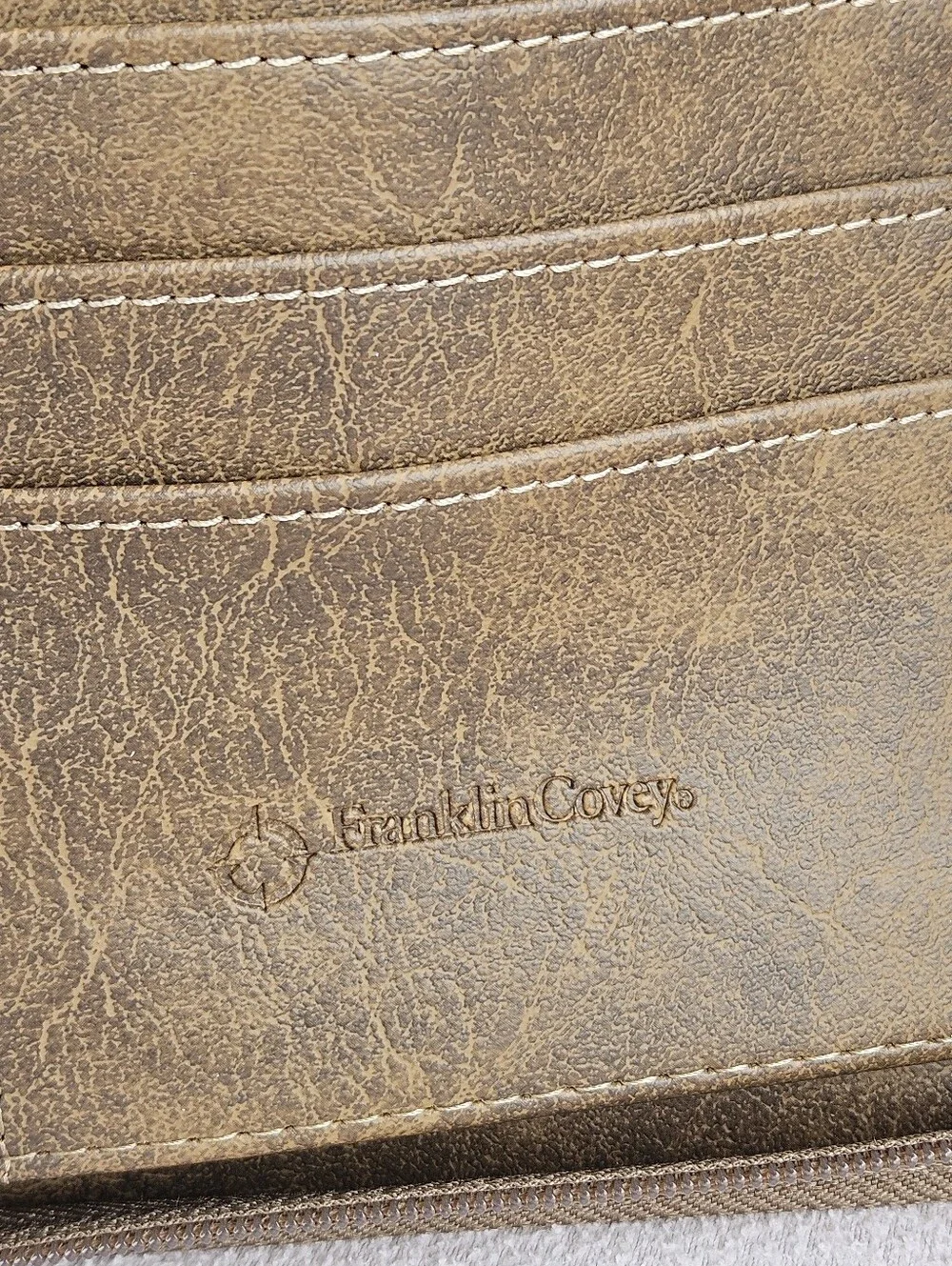 Franklin Covey Zip Binder Only Brown Faux Leather 7 Rings 1.5” Organizer Planner